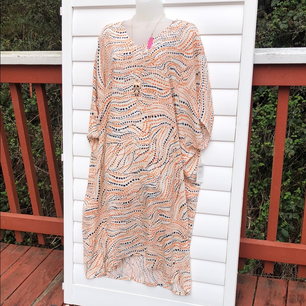 Chico's NWT V-neck multi print pattern short Dress SIZE 4 - Picture 7 of 13